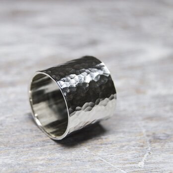 槌目 シルバーフラットリング 18.0mm幅 でこぼこ｜SILVER RING｜363の画像