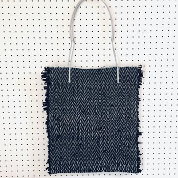 Upcycle  Leather tote bag #２ zigzagの画像