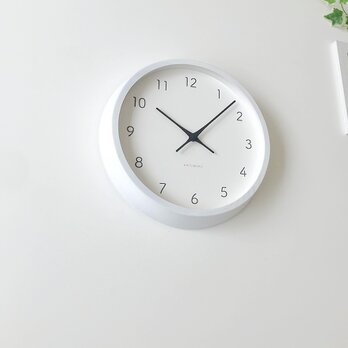 KATOMOKU muku clock 7 ホワイト km-60WH 掛け時計 木製 無垢材の画像