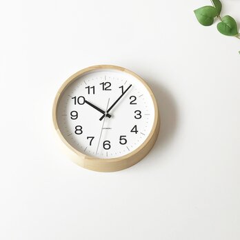 KATOMOKU muku clock 16 L-size ヒノキ km-113HIRC 電波時計 木製 無垢材の画像