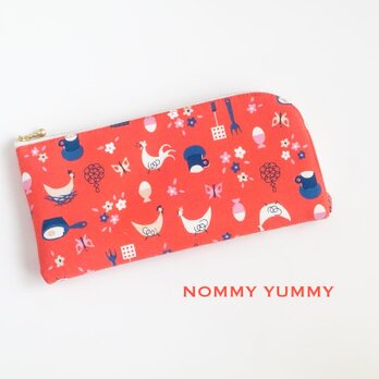 L字ファスナー長財布    ニワトリと目玉焼き ＊379＊