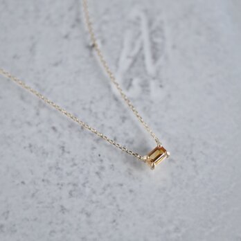 Citrine baguette necklace [P086K10YG(CT)]の画像