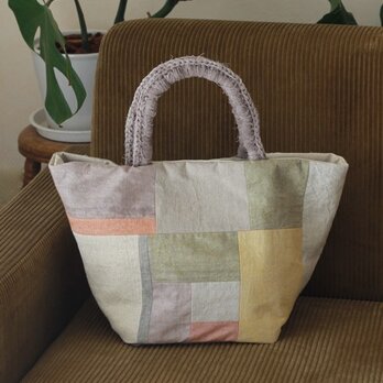 つなぎ布のトートかばん（パステル）