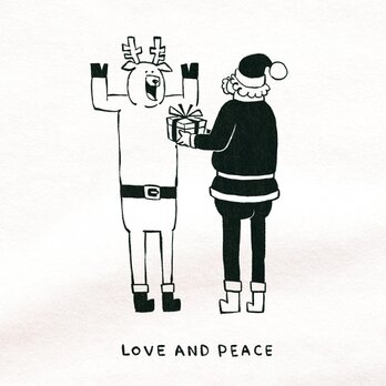 半袖Tシャツ『トナカイさんにもプレゼント』メンズ レディースの画像
