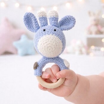 おもちゃ 鹿ちゃん ガラガラ ラトル 0歳 男の子 女の子 編みぐるみ 出産祝い