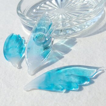 【Special】ガラスの翼『つばさ【ブルー】』ピンブローチ【受注制作】の画像