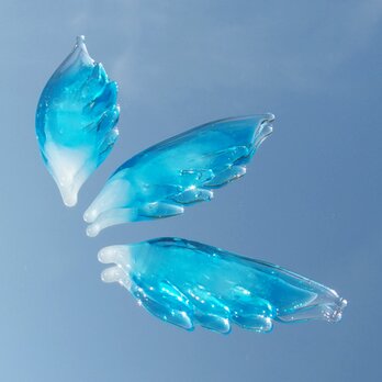 【Special】ガラスの翼『つばさ【ブルー】』お守り【ポーチ付属】【受注制作】の画像