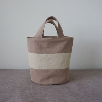 OVALTOTE - stripe -Ⅱ(M) / pinkbeige × ecruの画像