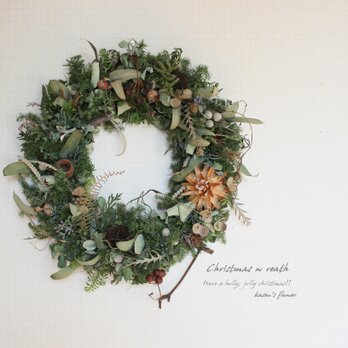 【クリスマス】枝がポイントのクリスマスリース　　冬リース　ナチュラル　　ドライフラワーの画像