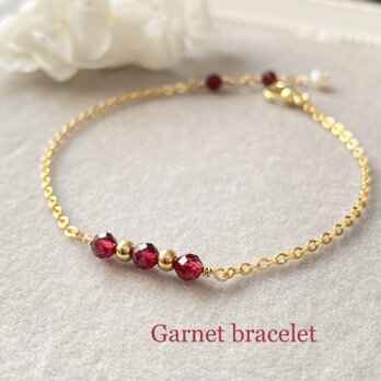 再々販 « Sinc » 宝石質 深紅ガーネットのブレスレット ac/20