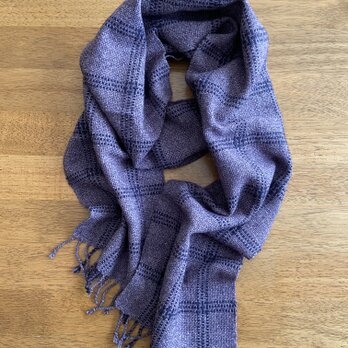 handwoven scarf (heathered lavender) 杢調ラベンダー色の手織りマフラーの画像