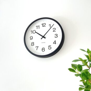 KATOMOKU muku clock 16 LL-size ブラック km-116BK 掛け時計 木製 小さいの画像
