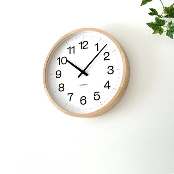 KATOMOKU muku clock 16 LL-size ナチュラル km-116NA 掛け時計 木製 木製の画像