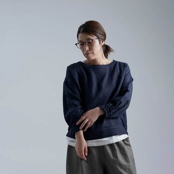 【wafu プレミアム】【受注製作】Linen Sweatshirts-like スウェット風 トップス t048a-ntn3の画像