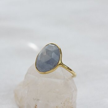 Rosecut Blue Sapphire Ring K10YG ローズカットブルーサファイヤのリングの画像