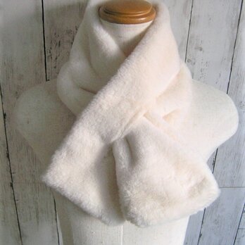 ¶ new antique fur ¶ エコファースリットマフラー◆アイボリー