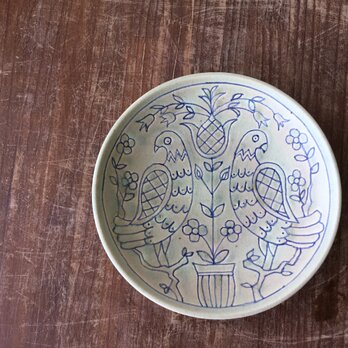 深皿　鳥彫マジャール紋の画像