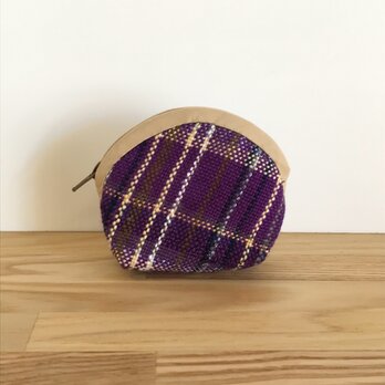 【一点物】手織りのミニミニポーチ・紫【ギフトにもおすすめ】の画像