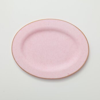 リム皿 オーバル (ピンク)の画像
