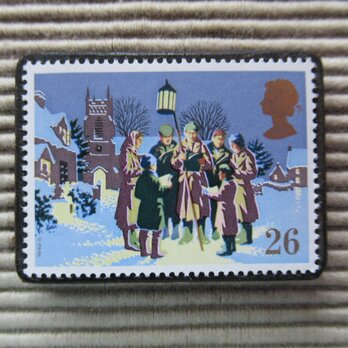 イギリス　クリスマス切手ブローチ 6769