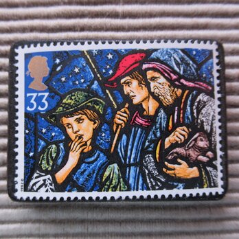 イギリス　クリスマス切手ブローチ 6775