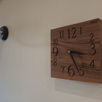 木製時計 sora 壁掛け ウォールナットの画像