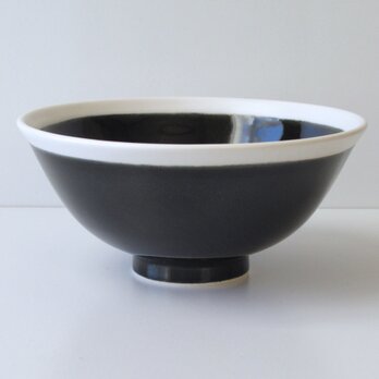 ご飯茶碗 白黒 120×55mm