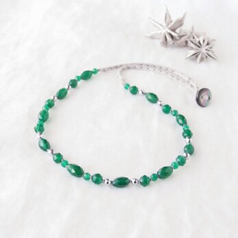 Green×Silver（short necklace）の画像