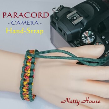 ハンドストラップ カメラ PARACORD パラコード パラシュート アウトドア ロープ キャンプ 防災 手編み 送料無料の画像