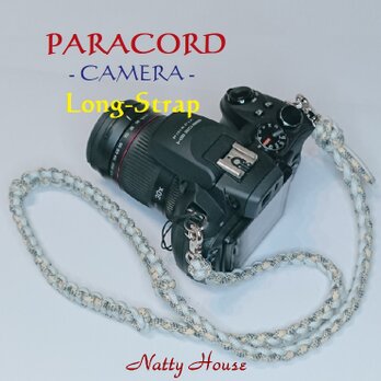 ロングストラップ カメラ PARACORD パラコード パラシュート アウトドア ロープ キャンプ 防災 手編み 送料無料の画像