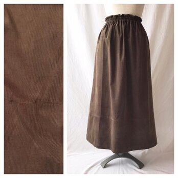 はきやすくてフレンドリーな裾切替スカート：85cm丈（シャツコール：カーキブラウン）の画像