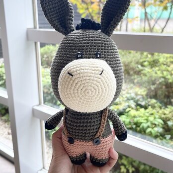 あみぐるみ ろば 編みぐるみ プレゼント ハンドメイド 男の子 出産祝い 女の子 お部屋飾り 手編みの画像
