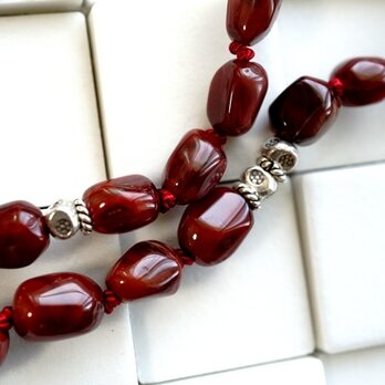 アンデシンとシルバービーズのネックレス