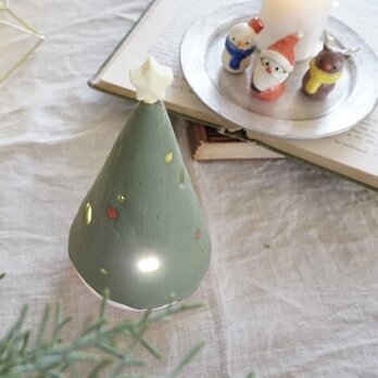 【信楽焼】星が輝くクリスマスツリー 陶器　伝統工芸　　置物　限定　プレゼントの画像