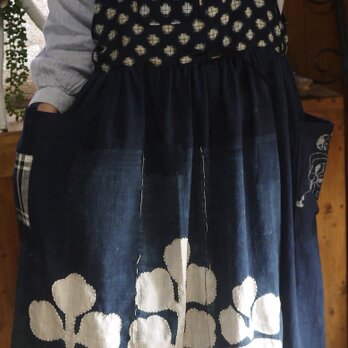 古布家紋サロペットジャンバースカートの画像