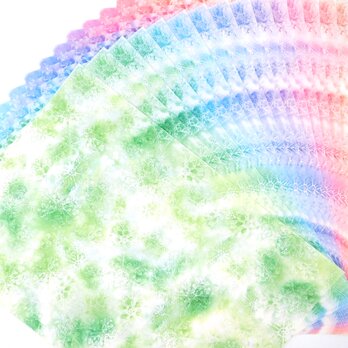 15色の雪の結晶ラッピングペーパー（デザインペーパー）の画像