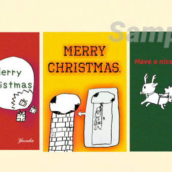 クリスマスカード3枚セット「トホホホサンタのクリスマスカードセット」の画像