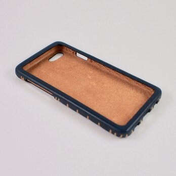 Leather handmade case  /  iPhone SE：【カラー】ネイビーの画像