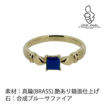 ◇四角の石にふんわり上品な腕◇注目の素材【真鍮 BRASS】他にない上質 アンティーク調 大人のおしゃれな指環ですの画像