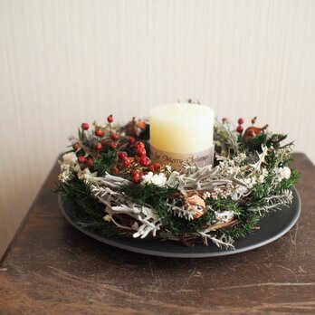 Wreath＊Christmas＊キャンドル付きの画像