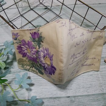 ✴送料無料✴紫のお花がとても素敵な大人可愛いいマスクです✴の画像
