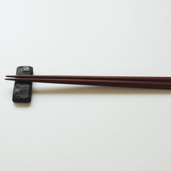 漆箸22cm・箸置きセット　弁柄の画像