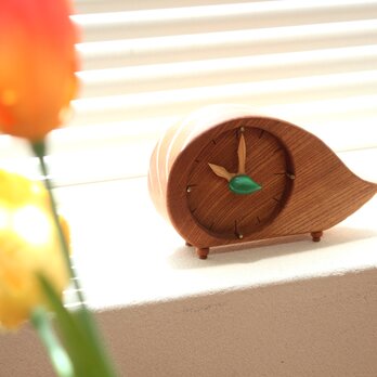 置き時計 木製 アナログ （ムンク／けやき）の画像