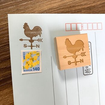 【送料無料】ゴム印ハンコ　風見鶏ハンコ　郵便ハンコ　スタンプ　印鑑の画像