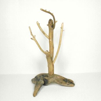 【温泉流木】美しいツリーと変形流木のフックスタンドオブジェ002木の妖精 アクセサリースタンド 流木インテリアの画像