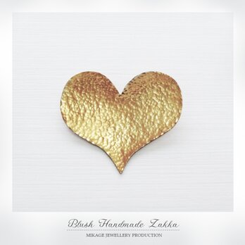 〚 heart 〛sv925 simple heart brooch (gold-plated ver.)の画像