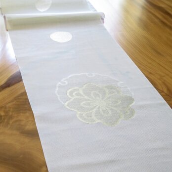 京都丹後 織りテーブルランナー 雪月花の画像