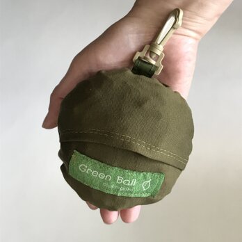 （カーキ）ころっとまーるいエコバッグ!!!  Green Ballの画像