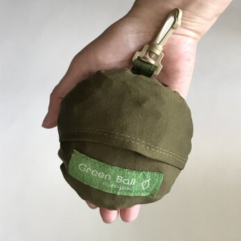 （グリーン）ころっとまーるいエコバッグ!!!  Green Ballの画像