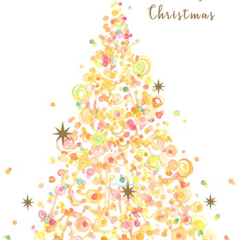 ポストカード　クリスマスツリーの画像